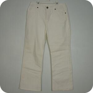 LANDS' END Womens size 10 White Jeans Pants High Waist Bootcut Legs